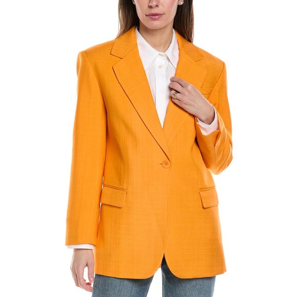SANDRO Paris Bright Orange Blazer Size 36 Small - Picture 1 of 5